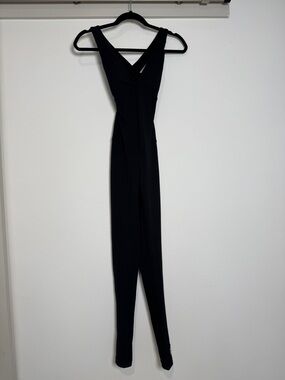 New Celestial Bodiez Black Sleeveless V-Neck Scrunch Butt Jumpsuit Small NWT
